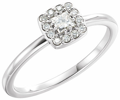14K White 1/4 CTW Diamond Stackable Ring