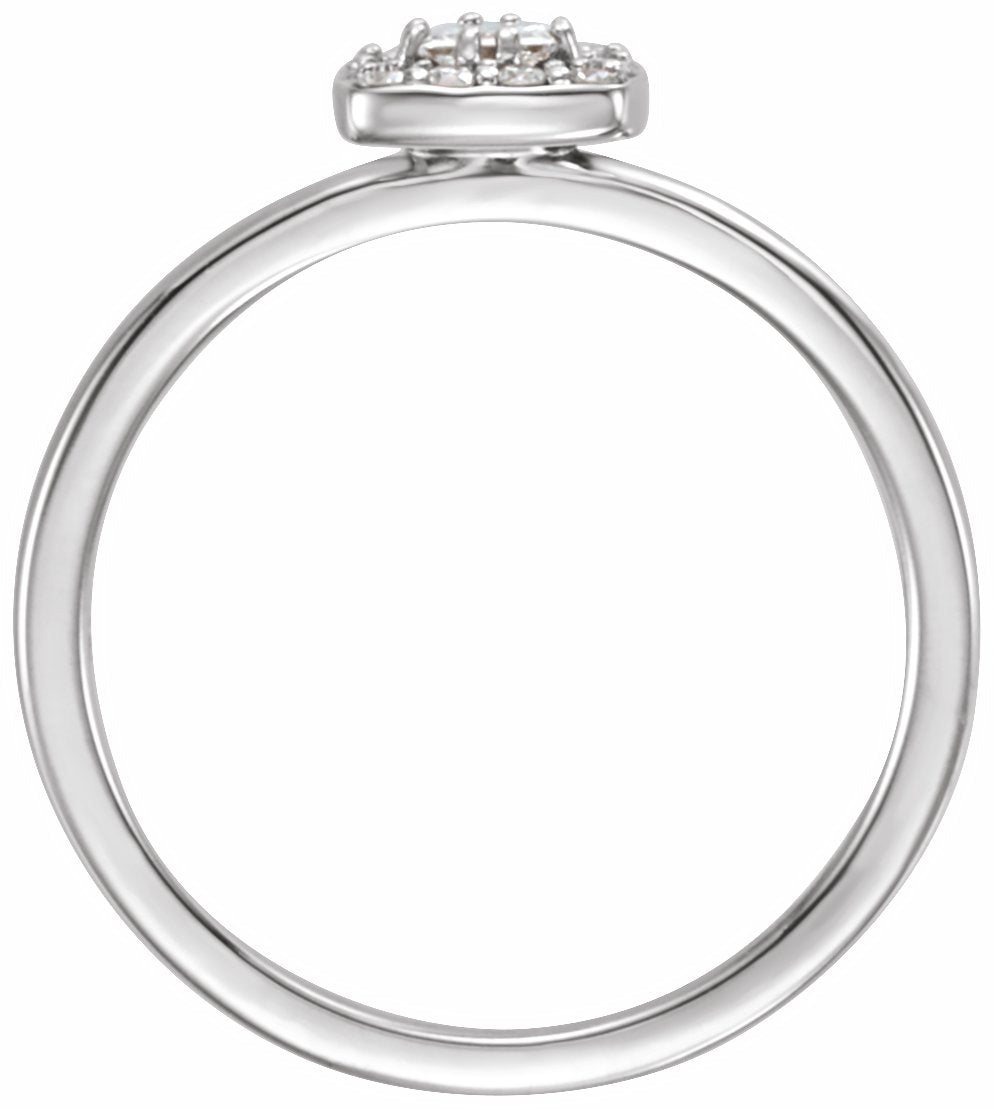 14K White 1/4 CTW Diamond Stackable Ring