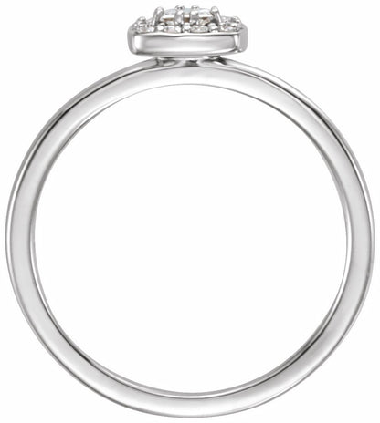 14K White 1/4 CTW Diamond Stackable Ring