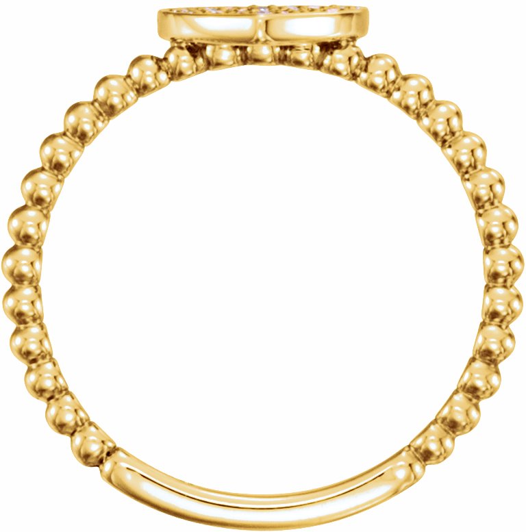 14K Yellow 1/8 CTW Diamond Heart Bead Ring