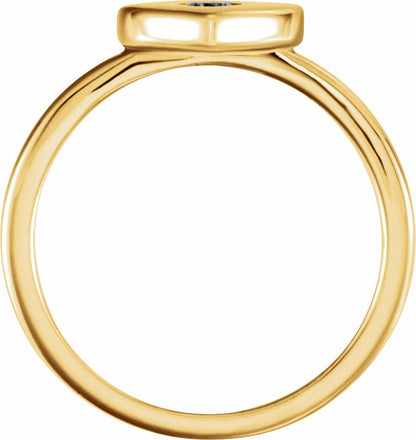 14K Yellow .03 CTW Diamond Heart Ring