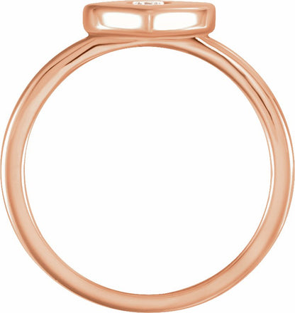 14K Rose .03 CTW Diamond Heart Ring