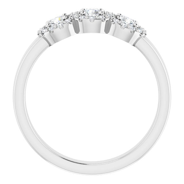 14K White 3/8 CTW Diamond Engagement Ring