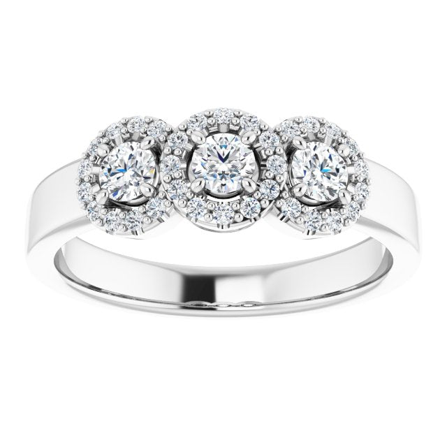 14K White 3/8 CTW Diamond Engagement Ring