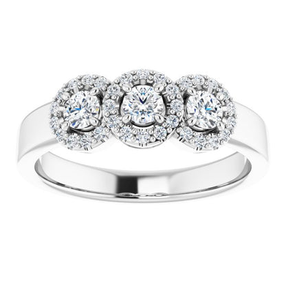 14K White 3/8 CTW Diamond Engagement Ring