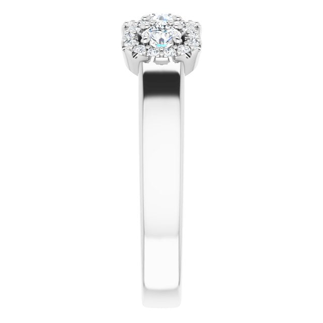 14K White 3/8 CTW Diamond Engagement Ring