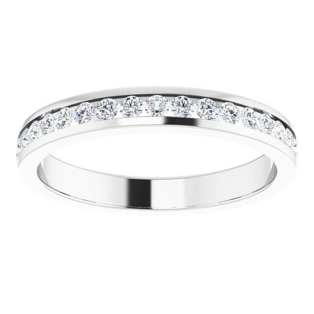 14K White 3/8 CTW Diamond Channel-Set Anniversary Band