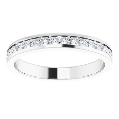 14K White 3/8 CTW Diamond Channel-Set Anniversary Band