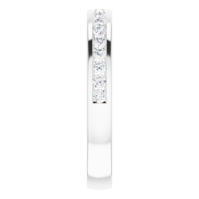 14K White 3/8 CTW Diamond Channel-Set Anniversary Band