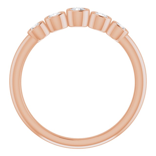 14K Rose 1/4 CTW Diamond Graduated Bezel-Set Ring