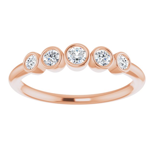 14K Rose 1/4 CTW Diamond Graduated Bezel-Set Ring