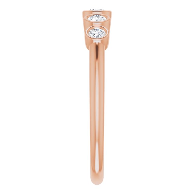 14K Rose 1/4 CTW Diamond Graduated Bezel-Set Ring