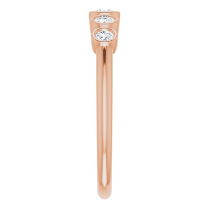 14K Rose 1/4 CTW Diamond Graduated Bezel-Set Ring