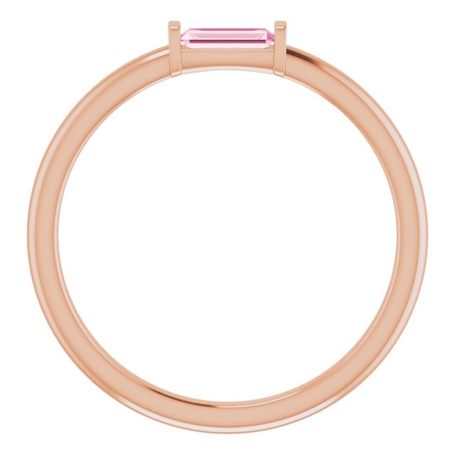 14K Rose Pink Tourmaline Stackable Ring