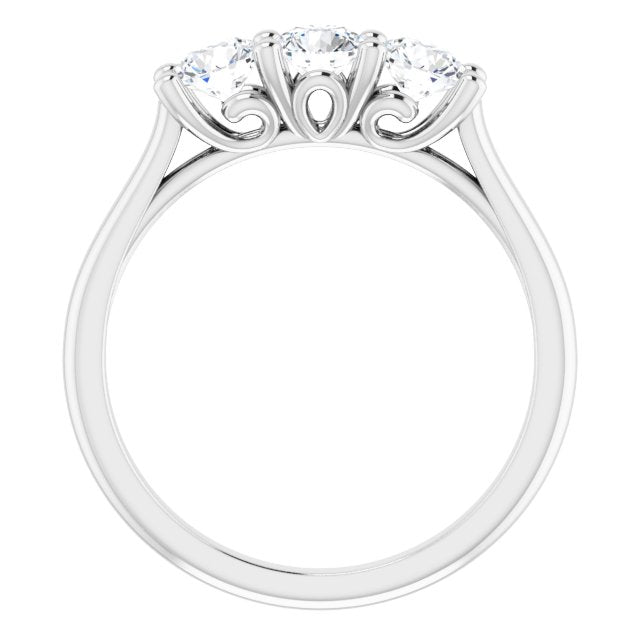 14K White 4.1 mm Round 3/4 CTW Diamond Engagement Ring