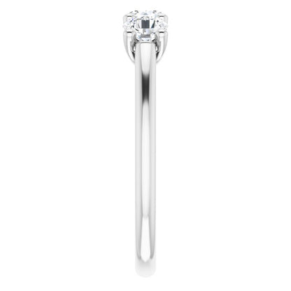 14K White 4.1 mm Round 3/4 CTW Diamond Engagement Ring