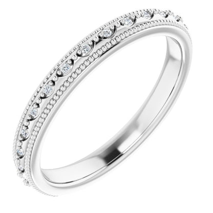14K White .05 CTW Diamond Matching Band