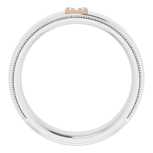 14K White & Rose 1/6 CTW Diamond Ring