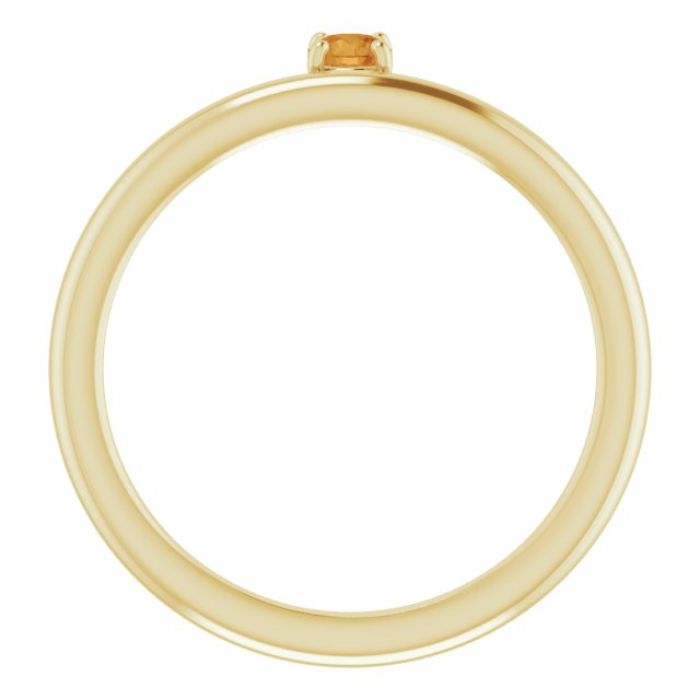 14K Yellow Citrine Stackable Ring