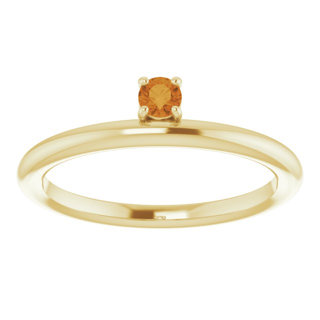 14K Yellow Citrine Stackable Ring
