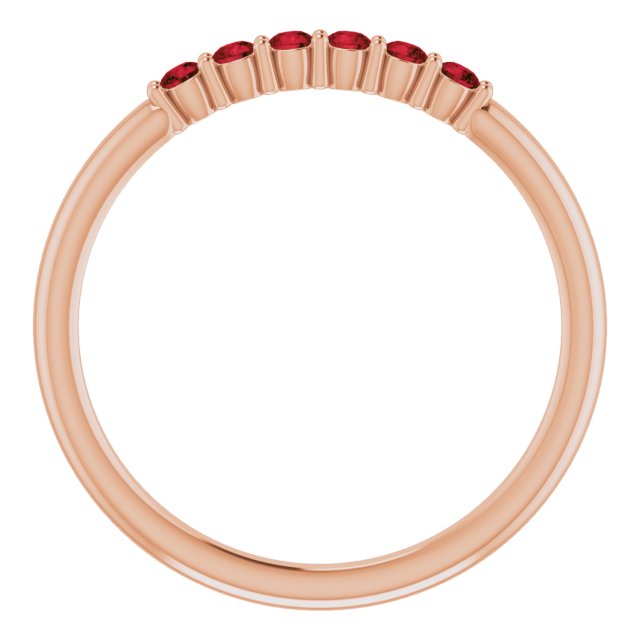 14K Rose Mozambique Garnet Stackable Ring