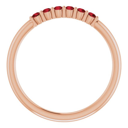 14K Rose Mozambique Garnet Stackable Ring
