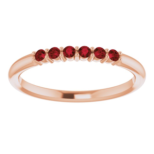 14K Rose Mozambique Garnet Stackable Ring