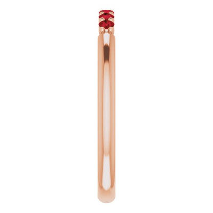 14K Rose Mozambique Garnet Stackable Ring