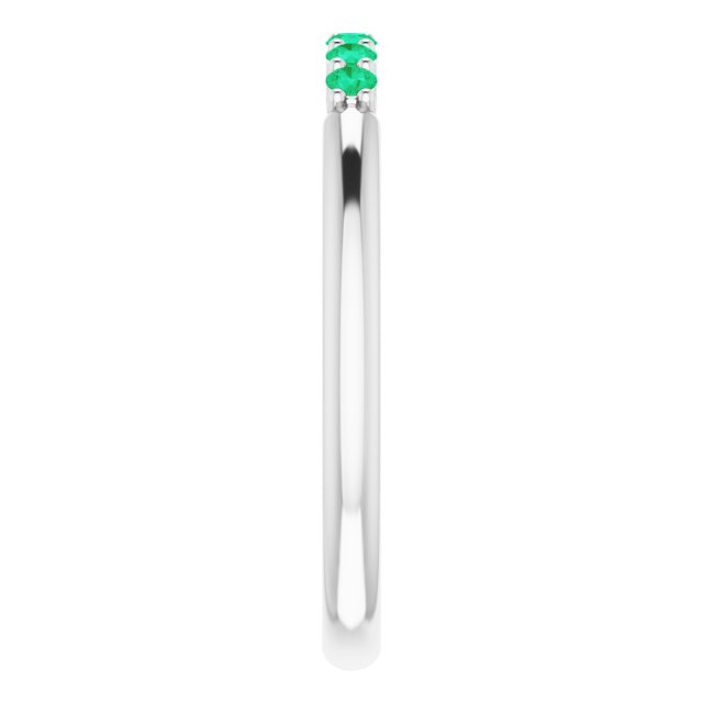 14K White Emerald Stackable Ring