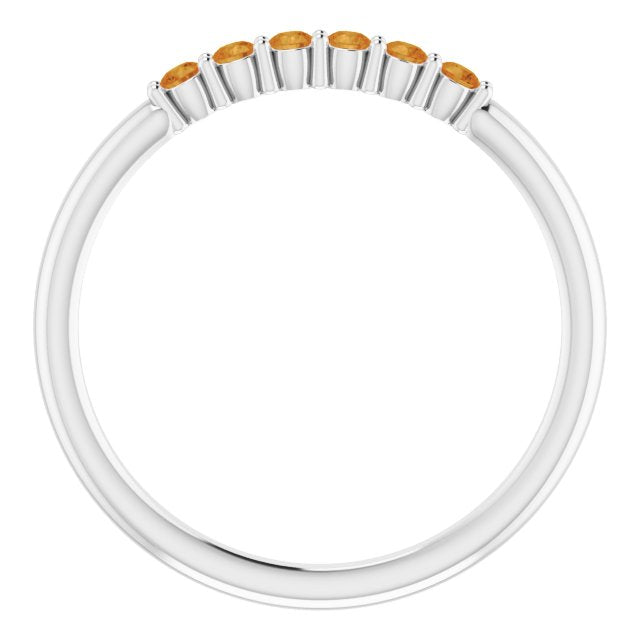 14K White Citrine Stackable Ring