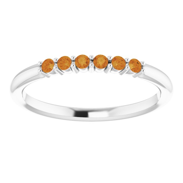 14K White Citrine Stackable Ring
