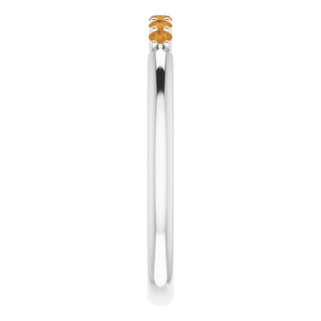 14K White Citrine Stackable Ring