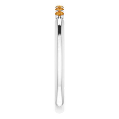 14K White Citrine Stackable Ring