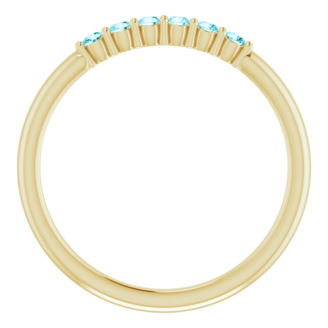 14K Yellow Blue Zircon Stackable Ring