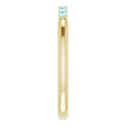 14K Yellow Blue Zircon Stackable Ring