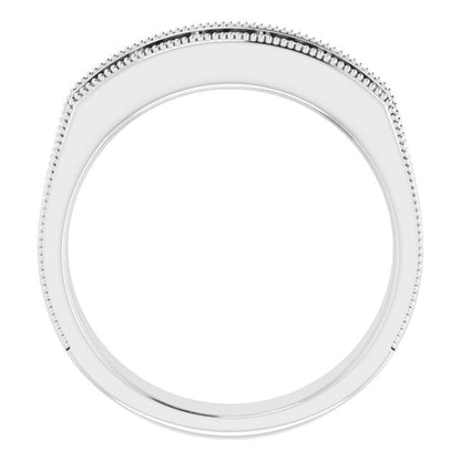 14K White 1 CTW Diamond Men's Ring