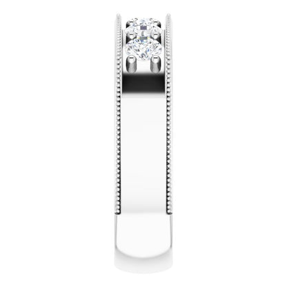 14K White 1 CTW Diamond Men's Ring