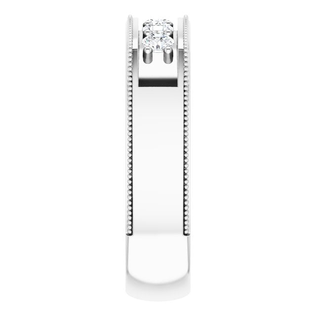 14K White 1/2 CTW Diamond Men's Ring