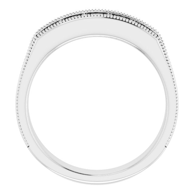 14K White 3/4 CTW Diamond Men's Ring