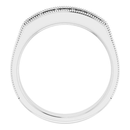 14K White 3/4 CTW Diamond Men's Ring