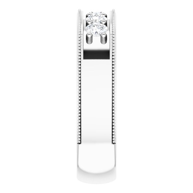 14K White 3/4 CTW Diamond Men's Ring