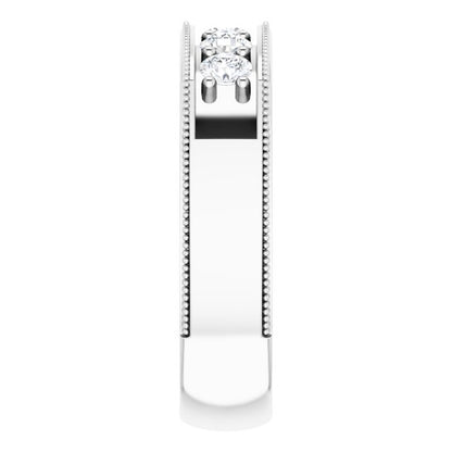 14K White 3/4 CTW Diamond Men's Ring