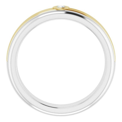 14K White & Yellow .06 CTW Diamond Men's Ring