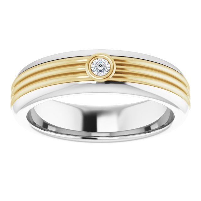 14K White & Yellow .06 CTW Diamond Men's Ring