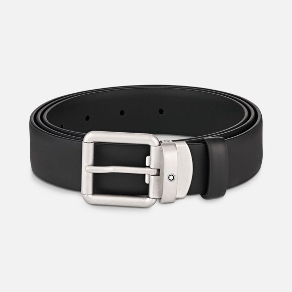 Montblanc Black 30 Mm Leather Belt