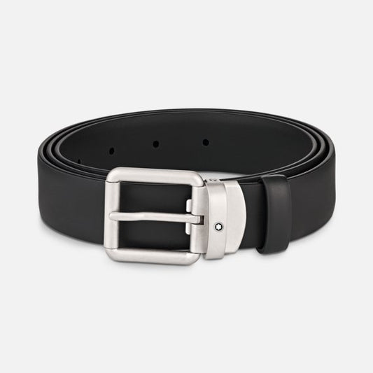 Montblanc Black 30 Mm Leather Belt