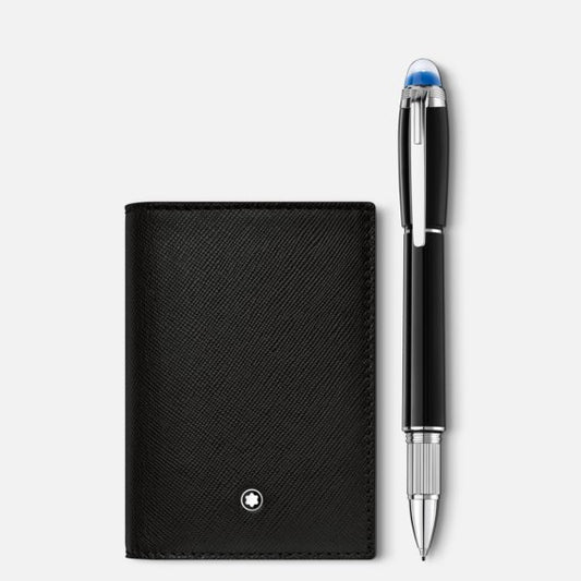 Montblanc Set With Starwalker Fineliner And Montblanc Sartorial Business Card Holder