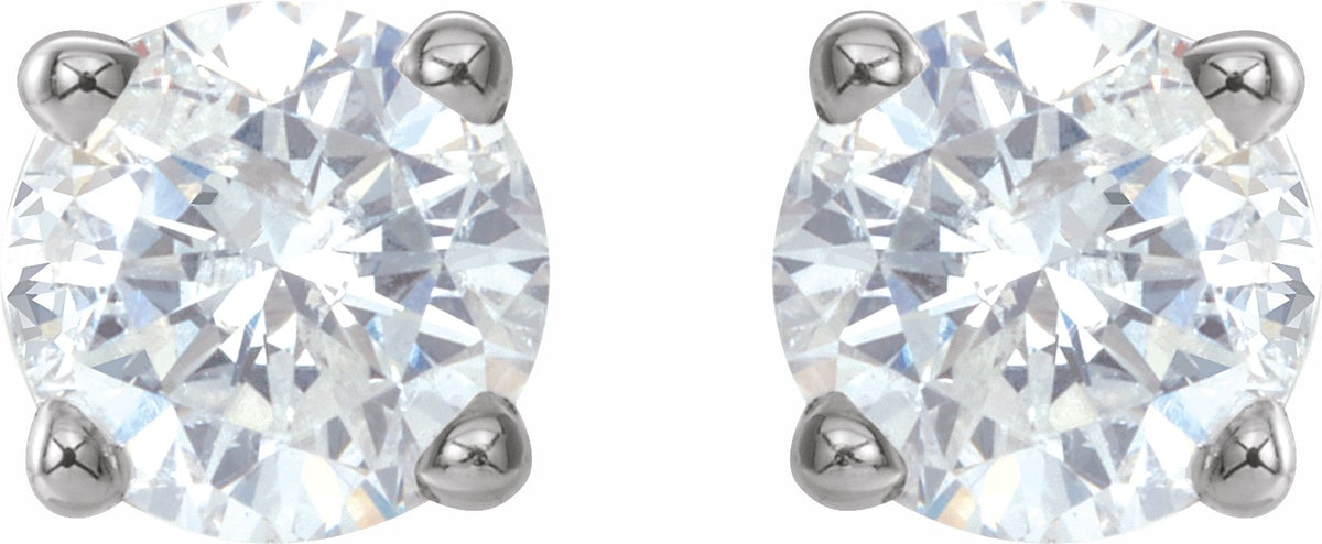 14K White 3/4 CTW Diamond Earrings