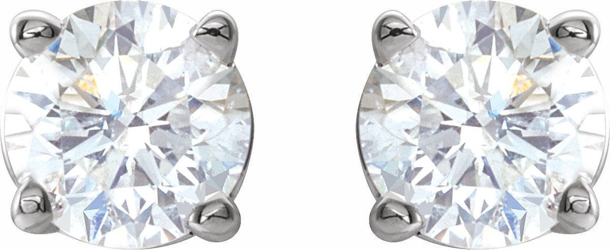 14K White 1/2 CTW Diamond Earrings