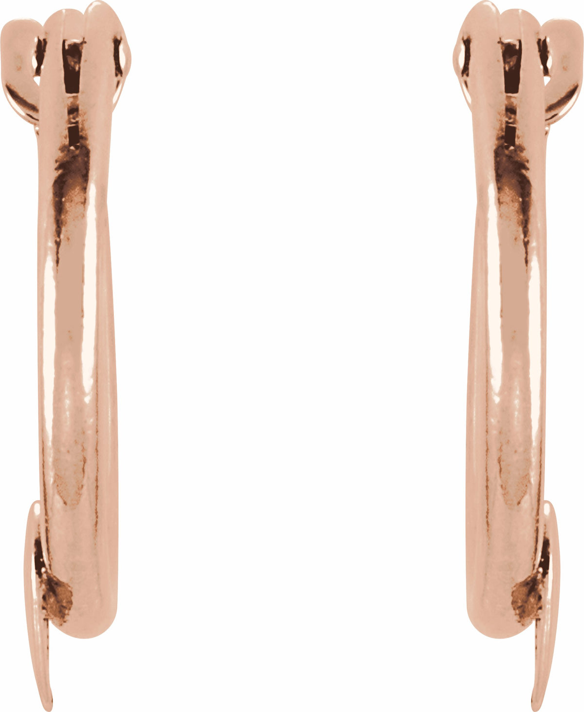14K Rose Hinged Hoop Earrings with Heart